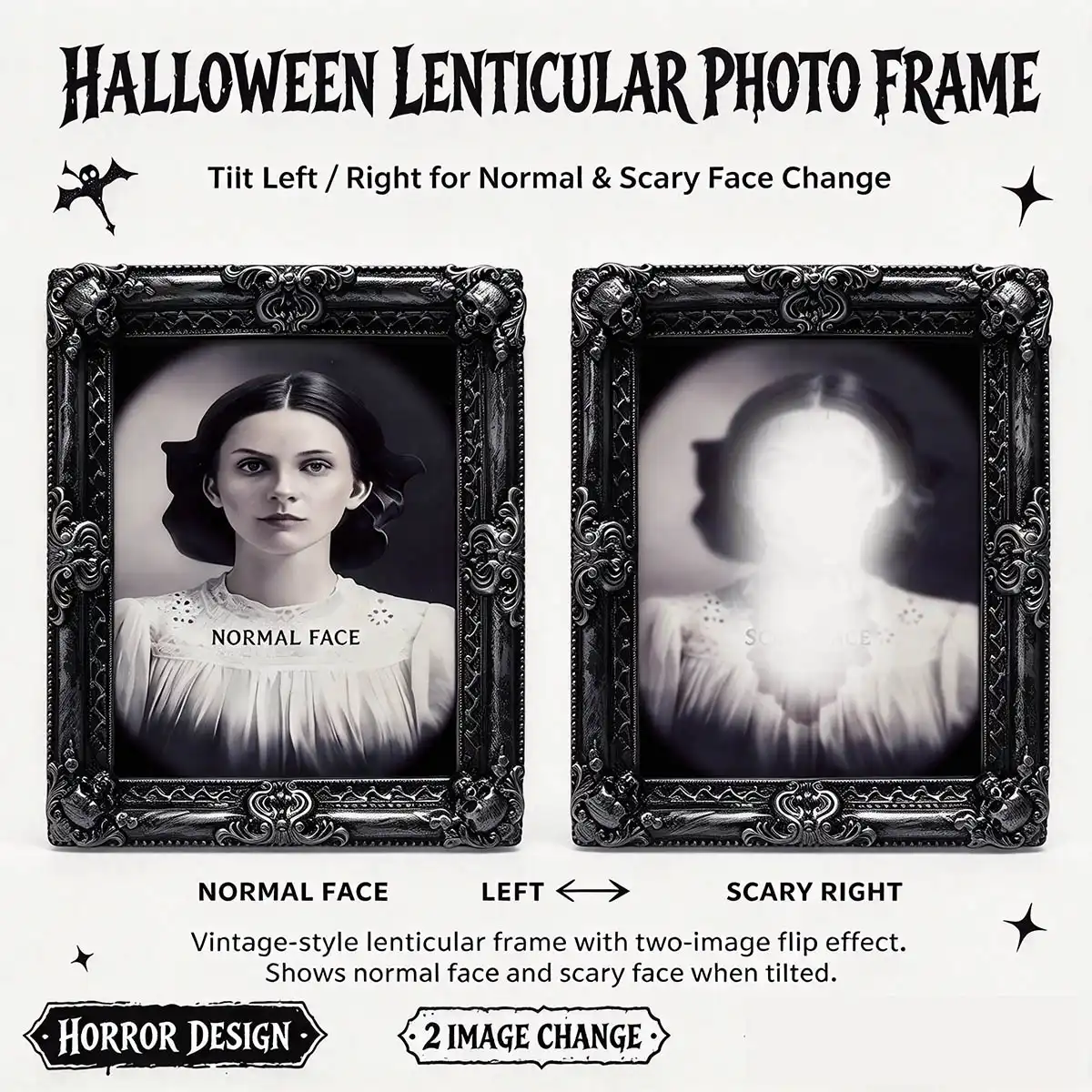 Halloween Lenticular Photo Frame Normal & Scary Face
