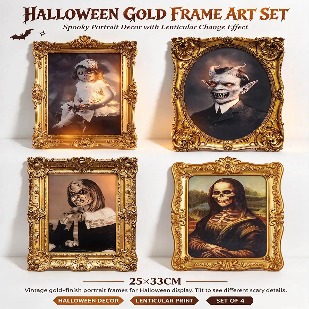 Halloween Gold Frame Art Set