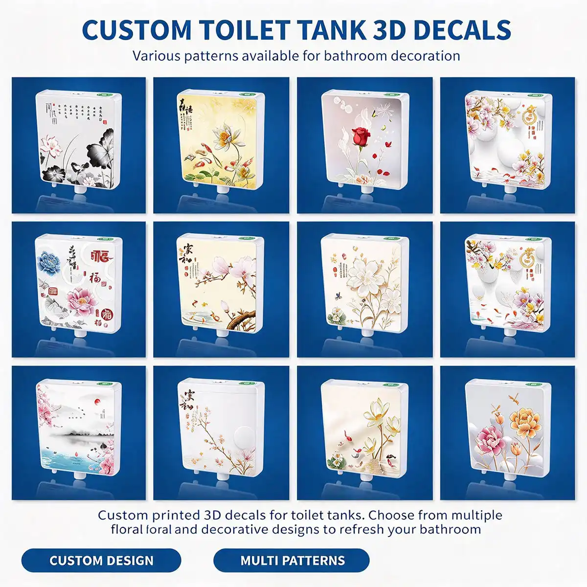 Custom Toilet Tank 3D Lenticular Decals