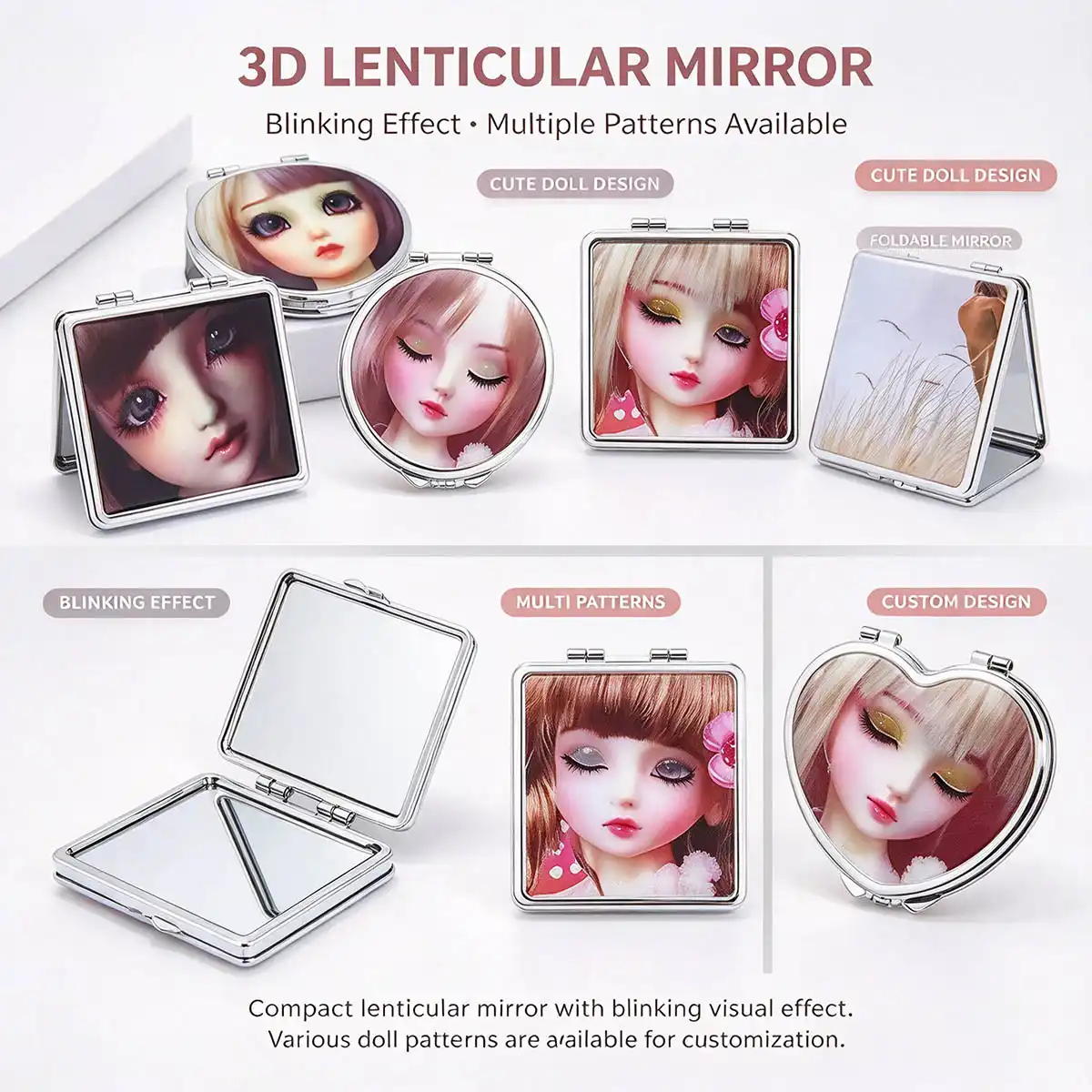 3D Lenticular Compact Mirror